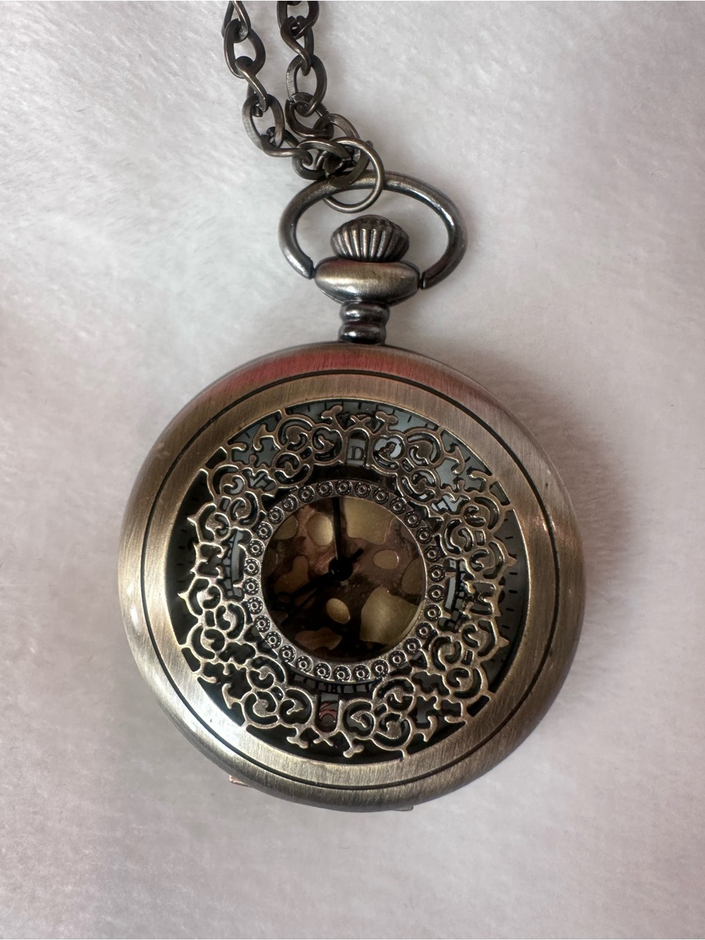 Steampunk Vintage-Style Pocket Watch Necklace by NDS